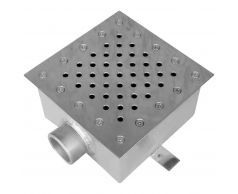 Злив донний Aquaviva AISI 304 (250х250 мм) квадратний, під бетон/лайнер