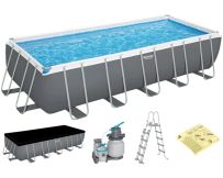 Каркасний басейн Bestway 5612B (640х274х132 см) з пісочним фільтром, драбиною та тентом