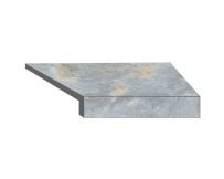 Кутовий Г-подібний елемент бортової плитки Aquaviva Loft Blue, 600x345x50(20) мм (правий/45°)