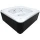 Переливний СПА-басейн Aquajoy Serenity (250х230х96 см), сріблясто-білий мармур, чорний корпус