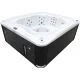 Переливний СПА-басейн Aquajoy Serenity (250х230х96 см), сріблясто-білий мармур, чорний корпус