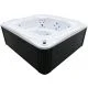 Переливний СПА-басейн Aquajoy Serenity (250х230х96 см), сріблясто-білий мармур, чорний корпус