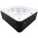Переливний СПА-басейн Aquajoy Serenity (250х230х96 см), сріблясто-білий мармур, чорний корпус