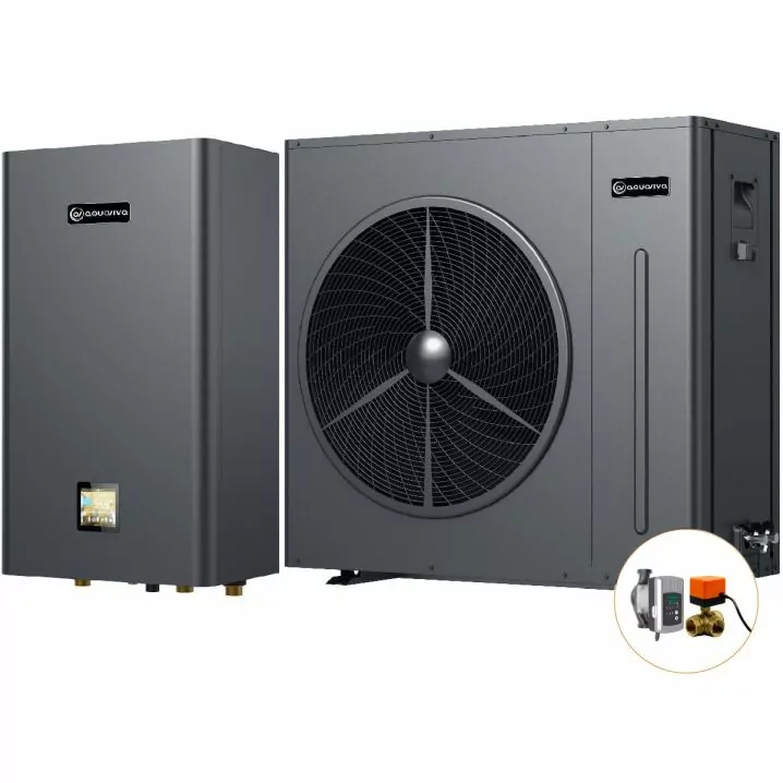 Інверторний тепловий насос для дому Aquaviva Plus 9 (9.02 кВт), циркуляційний насос + триходовий клапан